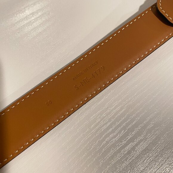 Celine Triomphe Buckle Brown Leather Belt Size 80 - Picture 5 of 6